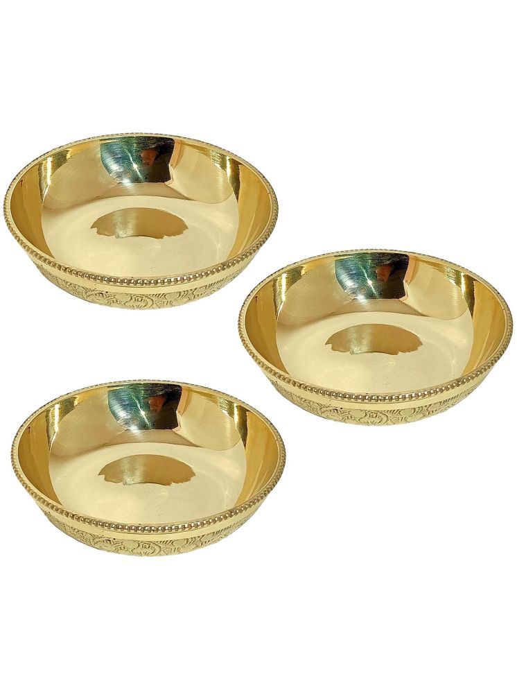     			A & H ENTERPRISES Hand Made Medium Sweet Dish Brass Dessert Bowl 9.5 cm ( Set of 3 ) Brass