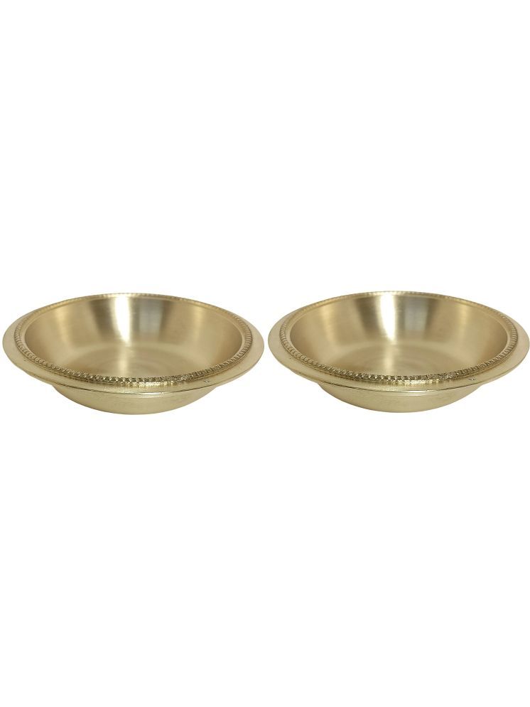     			A & H ENTERPRISES Hand Made MATTE Sweet Dish Brass Plain Dessert Bowl 10 cm ( Set of 2 ) Brass