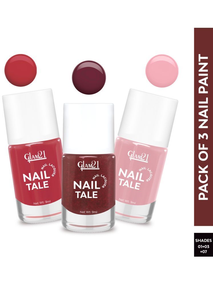     			Glam21 Red Glossy Nail Polish 27 ( Pack of 3 )