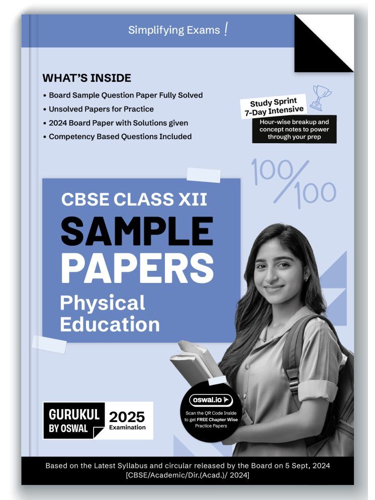     			Gurukul By Oswal Physical Education Sample Papers for CBSE Class 12 Board Exam 2025 : Fully Solved New SQP 2025, Solved Sample Papers, Unsolved Sample