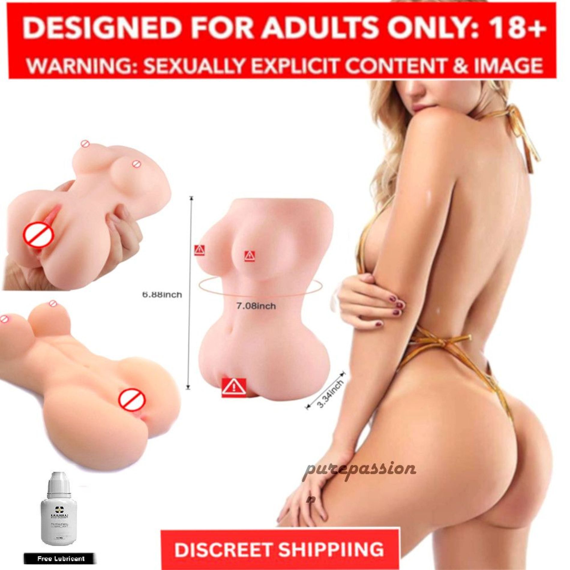     			Half Body Silicone Pocket Pussy Sex Doll With Breast And vagina For Masturbation Toy