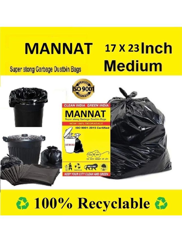     			Seema Kitchenware(17 x 23 inches)Black Garbage Trash Waste Dustbin Bags for 17cm x 23cm-50 bags/per Pack Large 17 L Garbage Bag(50Bag)