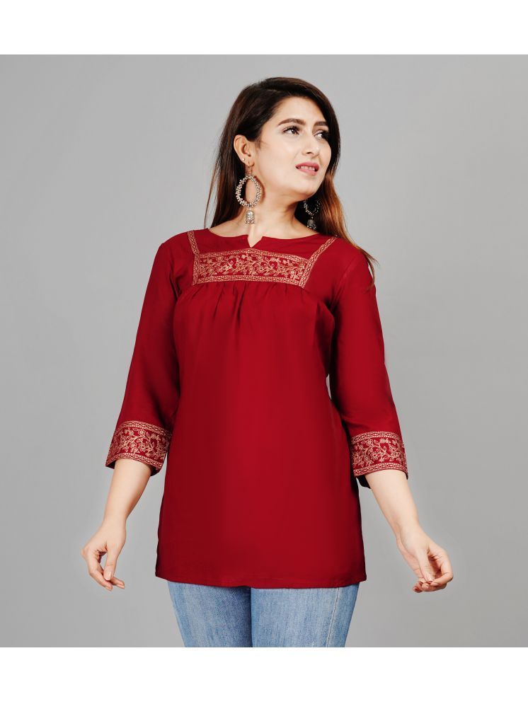     			Smien Maroon Rayon Women's Tunic ( Pack of 1 )