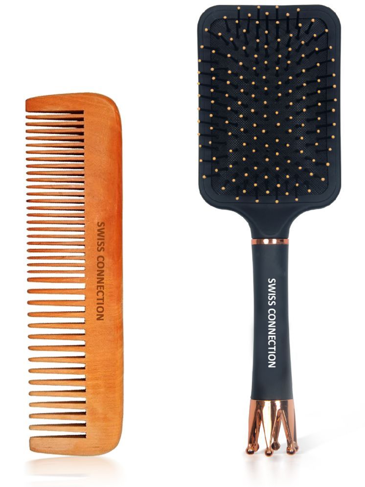     			Swiss Connection Flat Brush For All Hair Types ( Pack of 2 )