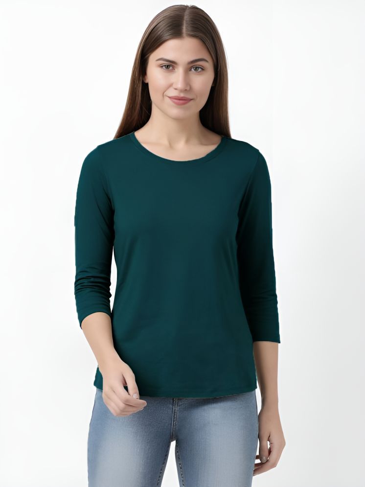     			curvy comfort Green Cotton Blend Regular Fit Women's T-Shirt ( Pack of 1 )