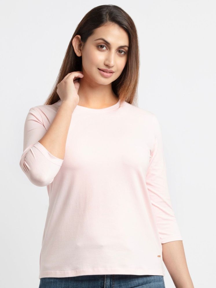     			plusperfaction Pink Cotton Blend Regular Fit Women's T-Shirt ( Pack of 1 )