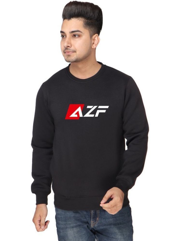     			AZF Fleece Round Neck Men's Sweatshirt - Black ( Pack of 1 )