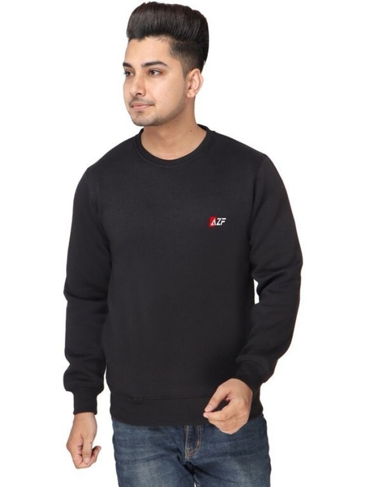     			AZF Fleece Round Neck Men's Sweatshirt - Black ( Pack of 1 )