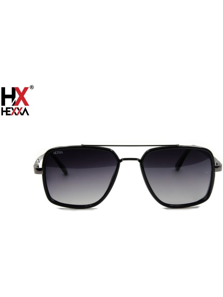     			Hexxa Black Rectangular Sunglasses ( Pack of 1 )