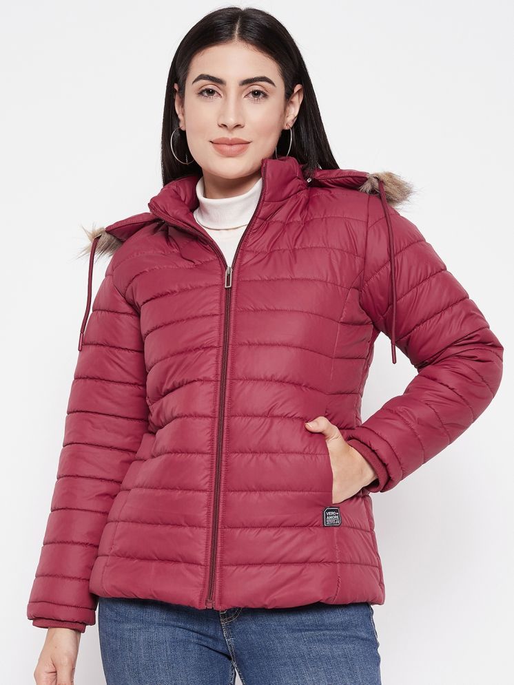     			VERO MODERNO - Polyester Maroon Puffer