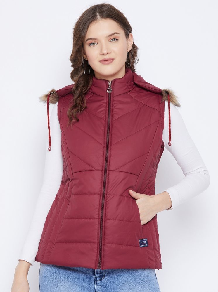     			VERO MODERNO - Polyester Maroon Puffer