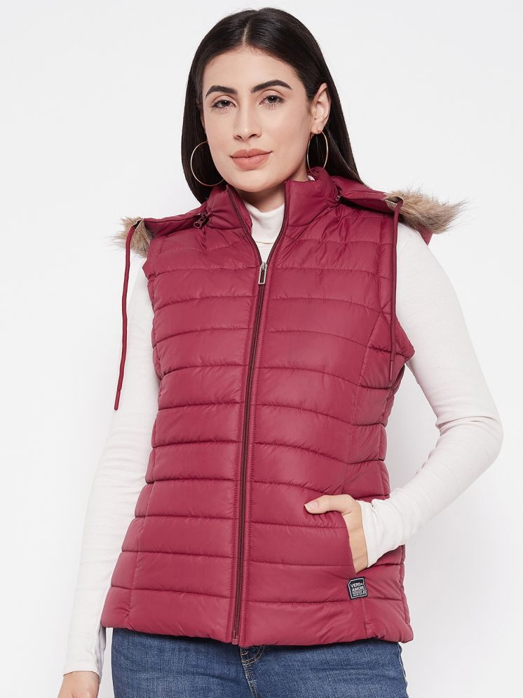     			VERO MODERNO - Polyester Maroon Puffer