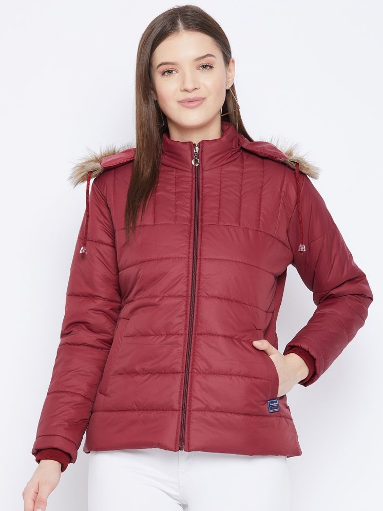     			VERO MODERNO - Polyester Maroon Quilted/Padded Jackets