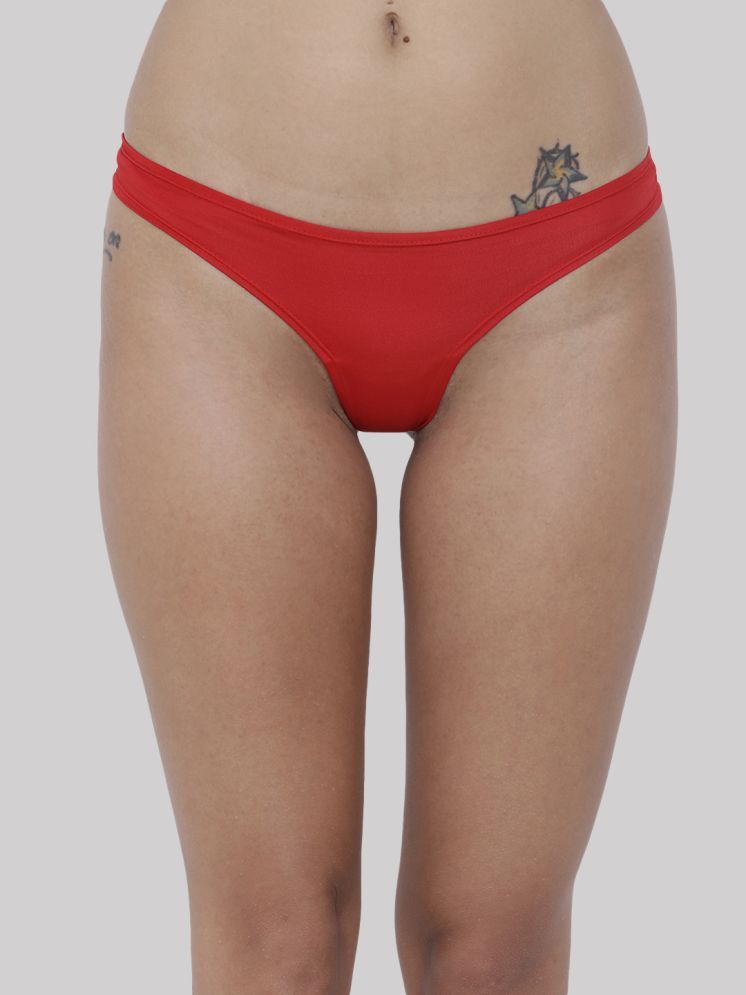     			BASIICS By La Intimo Pack of 1 Polyester Solid Women's Thongs ( Red )