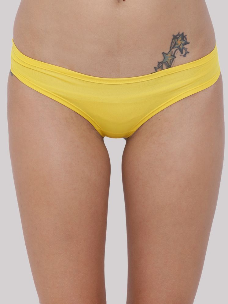     			BASIICS By La Intimo Pack of 1 Polyester Solid Women's Bikini ( Yellow )