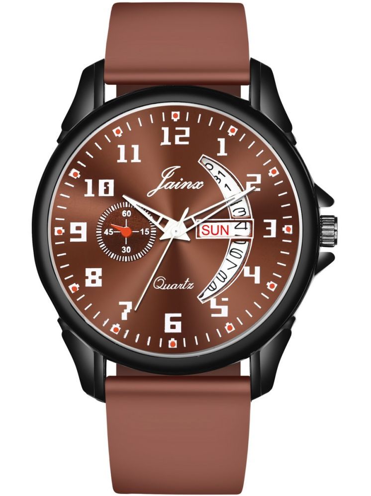     			Jainx Brown Silicon Analog Men's Watch