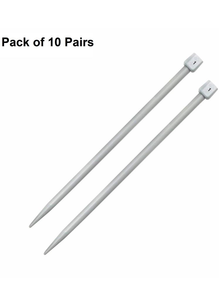     			Jyoti Knitting Pin - Plastic (10 Pairs of Flat Knob of 12 Inches / 30cm of Size 1), Crafting Weaving Pins, Round Blunt Yarn Needles, Used for Sweaters, Scarves, and Woolen Fabrics - Pack of 10 Pairs