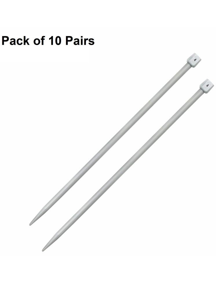     			Jyoti Knitting Pin - Plastic (10 Pairs of Flat Knob of 12 Inches / 30cm of Size 4), Crafting Weaving Pins, Round Blunt Yarn Needles, Used for Sweaters, Scarves, and Woolen Fabrics - Pack of 10 Pairs