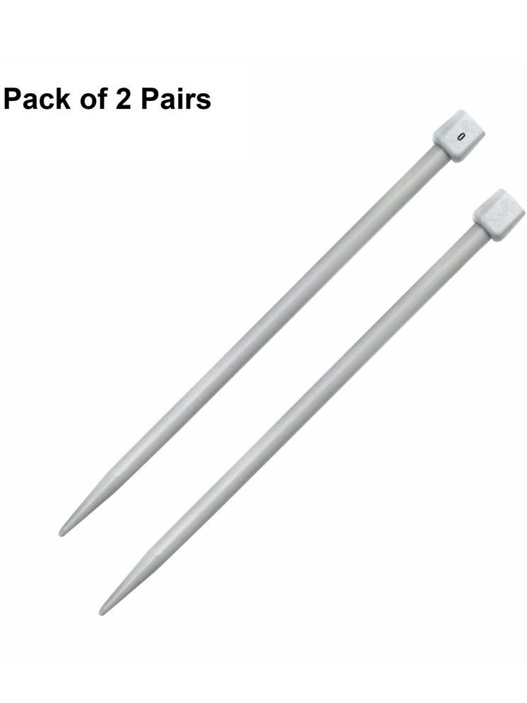     			Jyoti Knitting Pin - Plastic (2 Pairs of Flat Knob of 14 Inches / 35cm of Size 0), Crafting Knitting Weaving Pins, Round Blunt Yarn Needles, Used for Sweaters, Scarves, and Woolen Fabrics - Pack of 2 Pairs