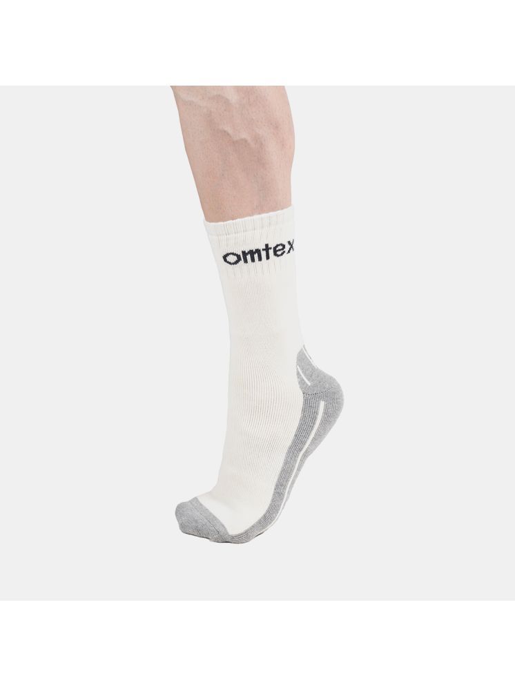     			Omtex Pack of 2 Cotton Men's Solid Full Length Socks ( Off White )