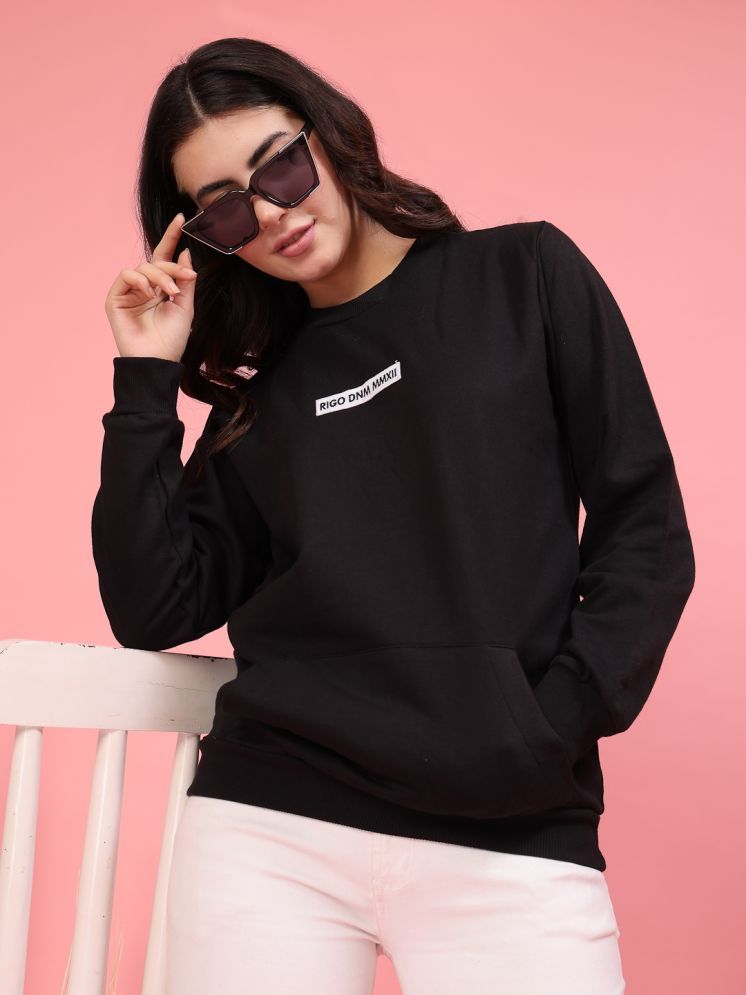     			Rigo Fleece Women's Non Zippered Sweatshirt ( Black )