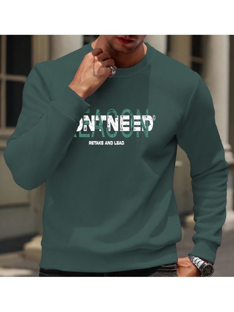     			KAJARU Cotton Blend Round Neck Men's Sweatshirt - Sea Green ( Pack of 1 )