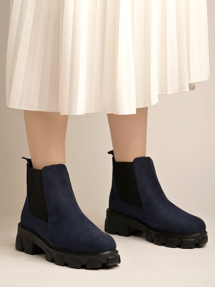     			Shoetopia - Blue Girl's Boots ( 1 Pair )