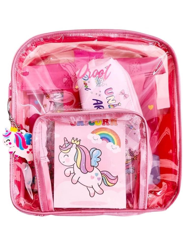     			2660F-FLIPCLIPS Pink  7PC  Unicorn  Stationery set  with  Bag For Girls Backpacks S Unicorn Pink Stationery Set Kit Unicorn Carry Bag For Girls Diary Pen Pencil Combo Girls Polyester Unicorn Stationery Set For Girls  (Pack Of 7 Items)