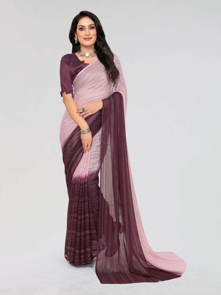     			ANAND SAREES Satin Dyed Saree With Blouse Piece - Magenta ( Pack of 1 )