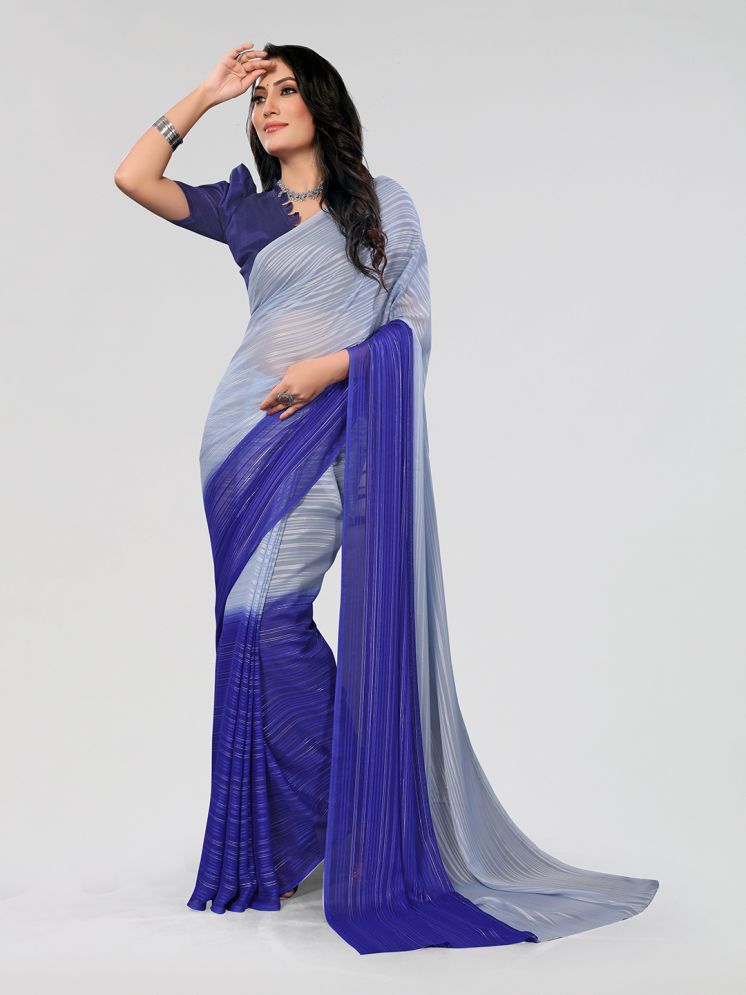     			ANAND SAREES Satin Dyed Saree With Blouse Piece - Grey ( Pack of 1 )