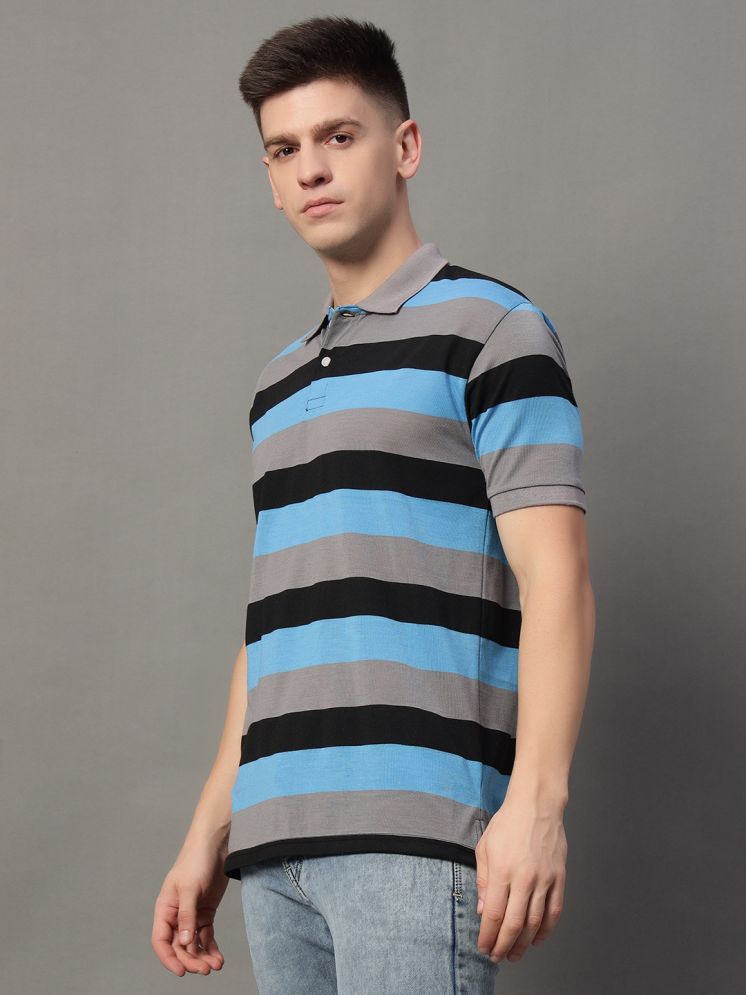     			GET GOLF Cotton Blend Regular Fit Striped Half Sleeves Men's Polo T Shirt - Multicolor ( Pack of 1 )