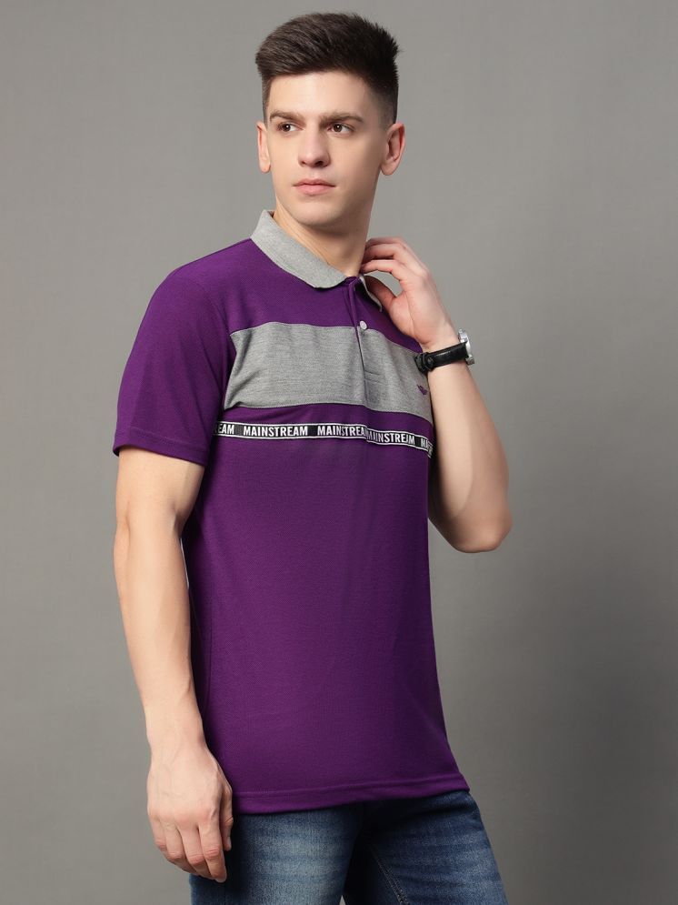     			GET GOLF Cotton Blend Regular Fit Colorblock Half Sleeves Men's Polo T Shirt - Purple ( Pack of 1 )