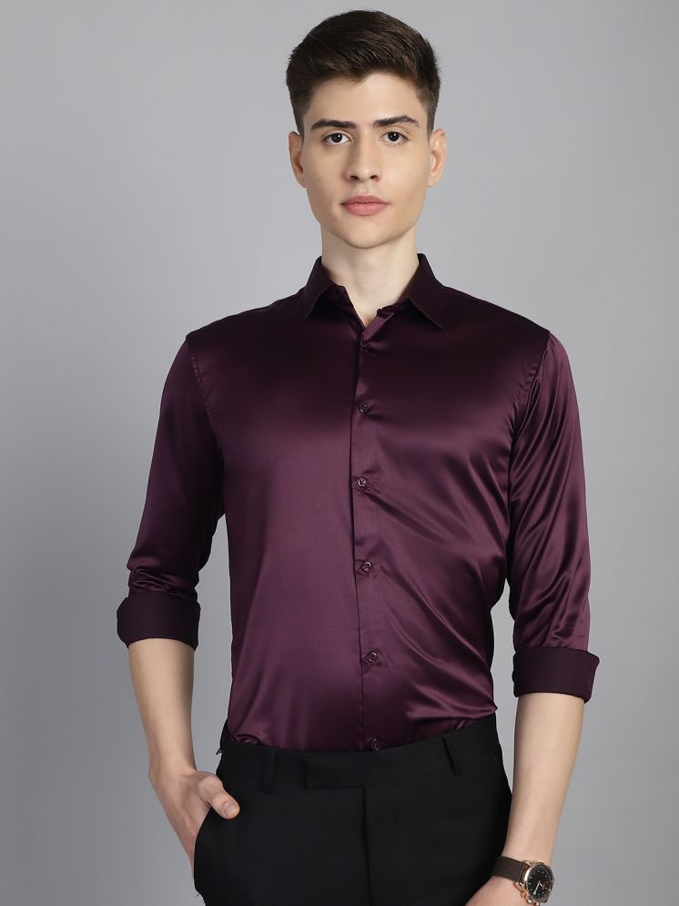     			MAJESTIC MAN Polyester Slim Fit Full Sleeves Men's Formal Shirt - Wine ( Pack of 1 )