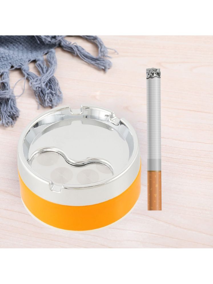     			Mannat Ashtray chrome Finish Stainless Steel Windproof Ashtray with Rotating Lid Head For Cigarette,Cigar for Home,Office and car(multi,Color Send As per Availability)