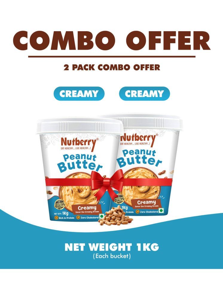     			Nutberry 2 kg Creamy Nut Butter ( Pack of 2 )