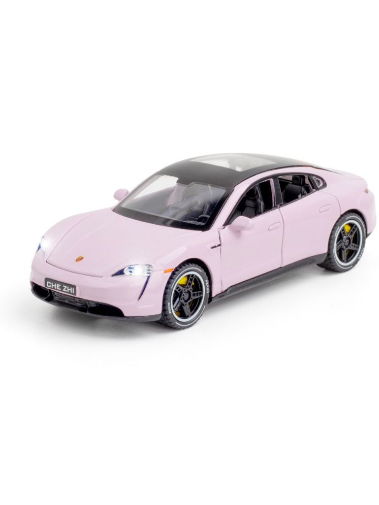     			PANSHUB 1:32 Scale Die-Cast White Porrsche Taycan with Openable Doors,Pull Back Action & Glowing Lights and Model Metal Pullback Toy