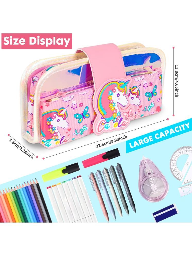     			PANSHUB Unicorn Pencil Pen Case for Girls Kids, Big Capacity Pencil Pouch Cute Stationery Bag Organizer for School Office Supplies Students