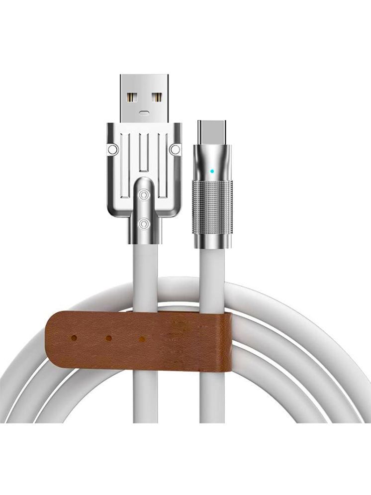     			Retailstore 1m Data Cables Flat Design Super Fast Charging - White