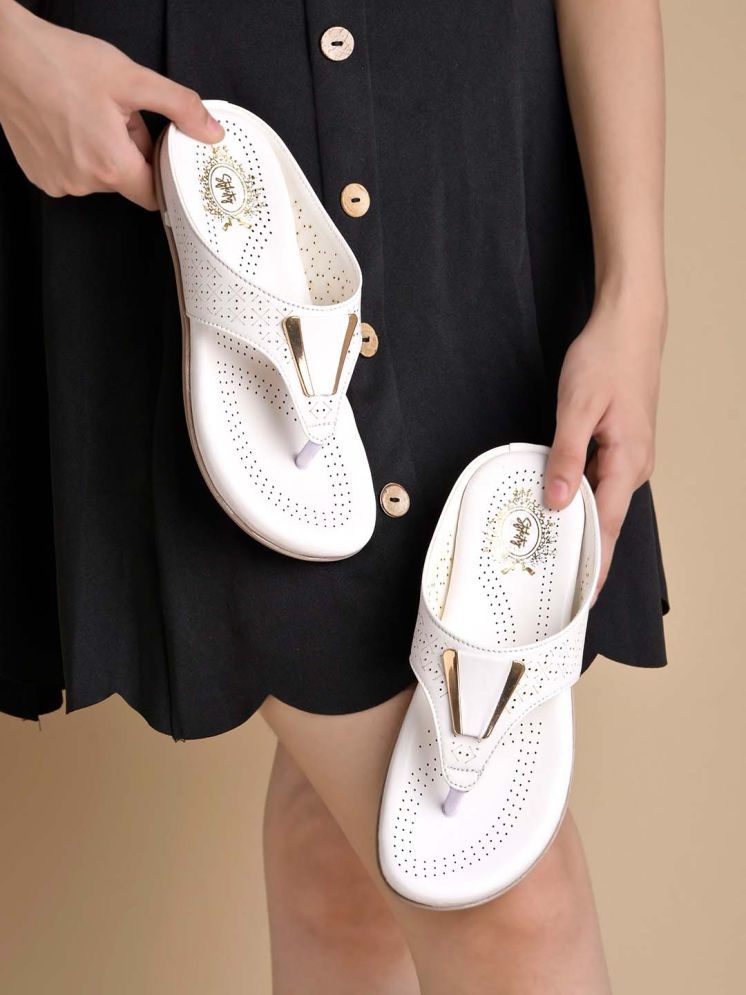     			Stylestry White Women's Flats