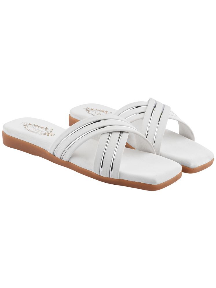     			Stylestry White Women's Flats