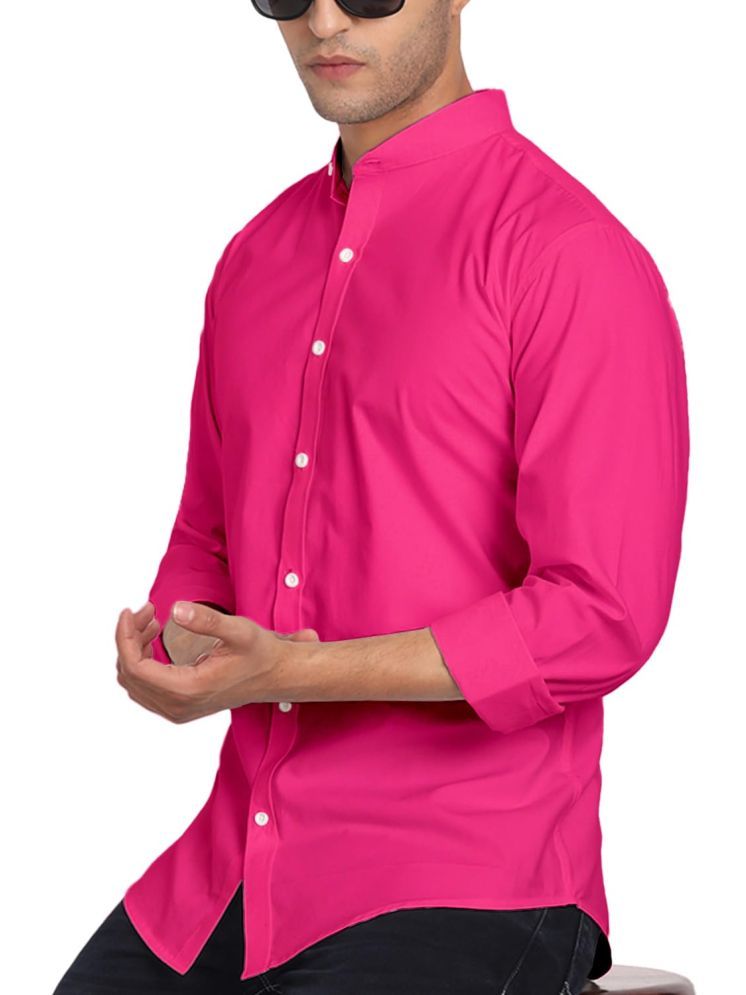     			UNI VIBE Cotton Blend Slim Fit Solids Full Sleeves Men's Casual Shirt - Pink ( Pack of 1 )