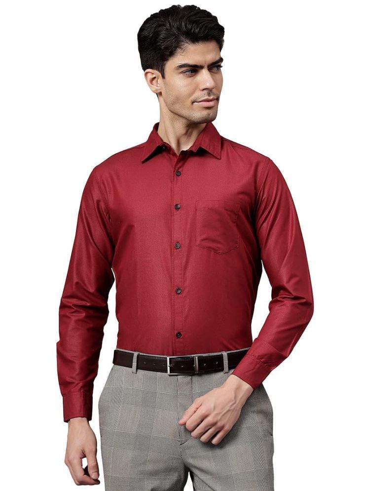     			UNI VIBE Cotton Blend Slim Fit Solids Full Sleeves Men's Casual Shirt - Maroon ( Pack of 1 )