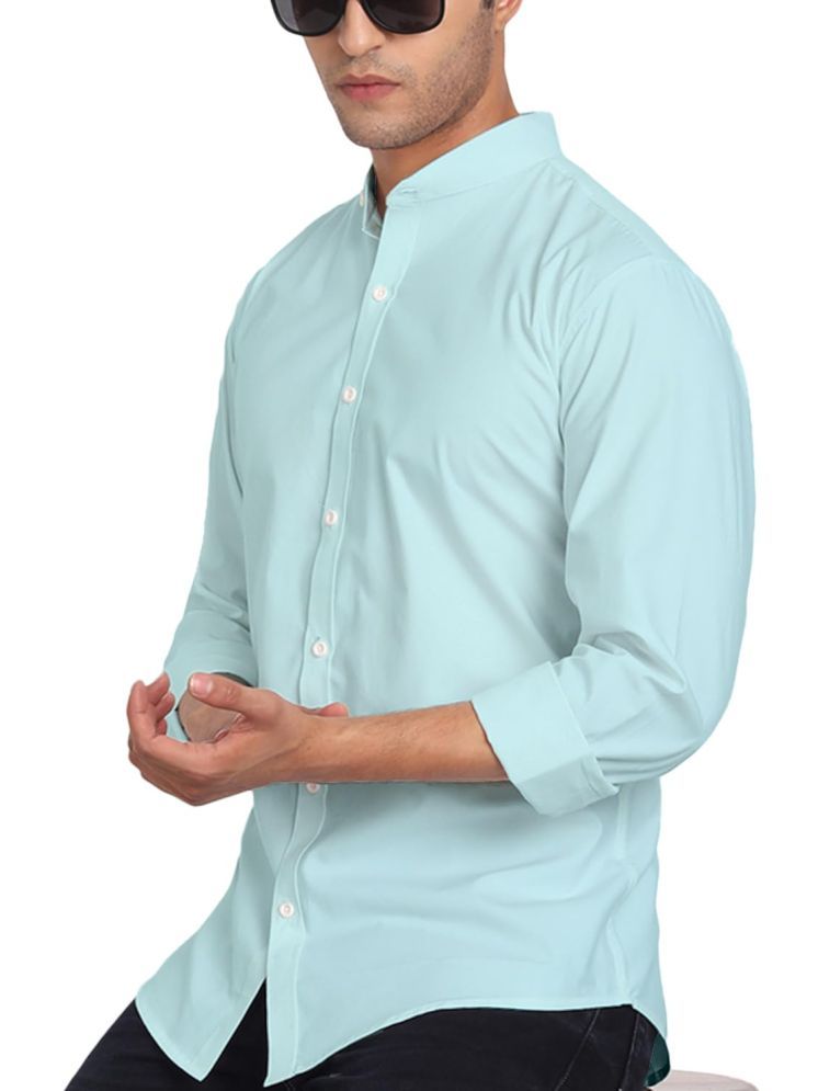     			UNI VIBE Cotton Blend Slim Fit Solids Full Sleeves Men's Casual Shirt - Light Blue ( Pack of 1 )