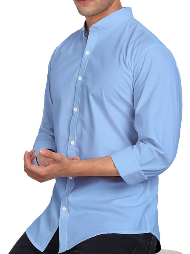     			UNI VIBE Cotton Blend Slim Fit Solids Full Sleeves Men's Casual Shirt - Blue ( Pack of 1 )