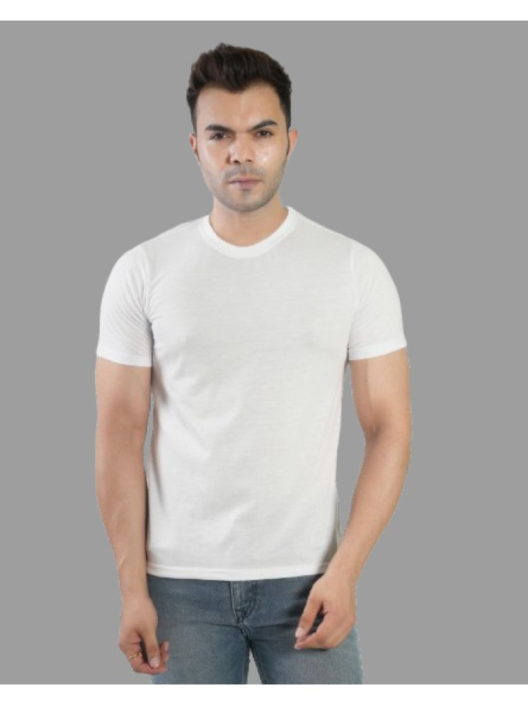     			CALTUS FASHION 100% Cotton Regular Fit Solid Half Sleeves Men's Round T-Shirt - White ( Pack of 1 )