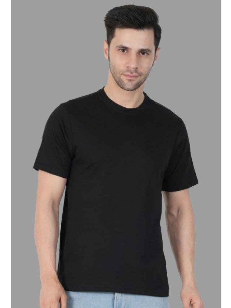     			CALTUS FASHION Cotton Blend Regular Fit Solid Half Sleeves Men's Round T-Shirt - Black ( Pack of 1 )