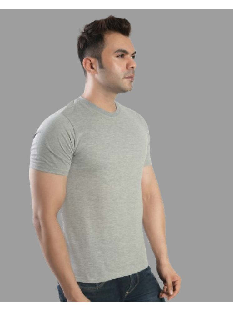     			CALTUS FASHION Cotton Blend Regular Fit Solid Half Sleeves Men's Round T-Shirt - Grey ( Pack of 1 )