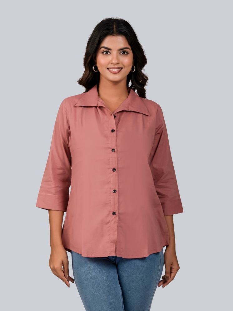     			FABISHO Pink Cotton Blend Women's Shirt Style Top ( Pack of 1 )