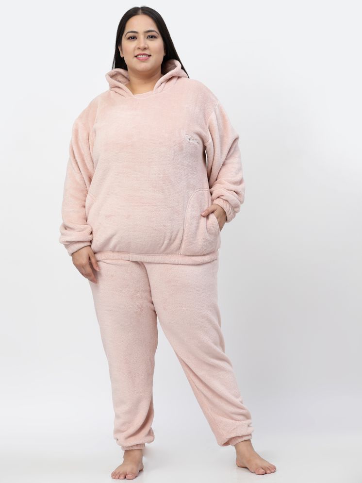     			Klotthe Pink Woollen Women's Nightwear Nightsuit Sets ( Pack of 1 )