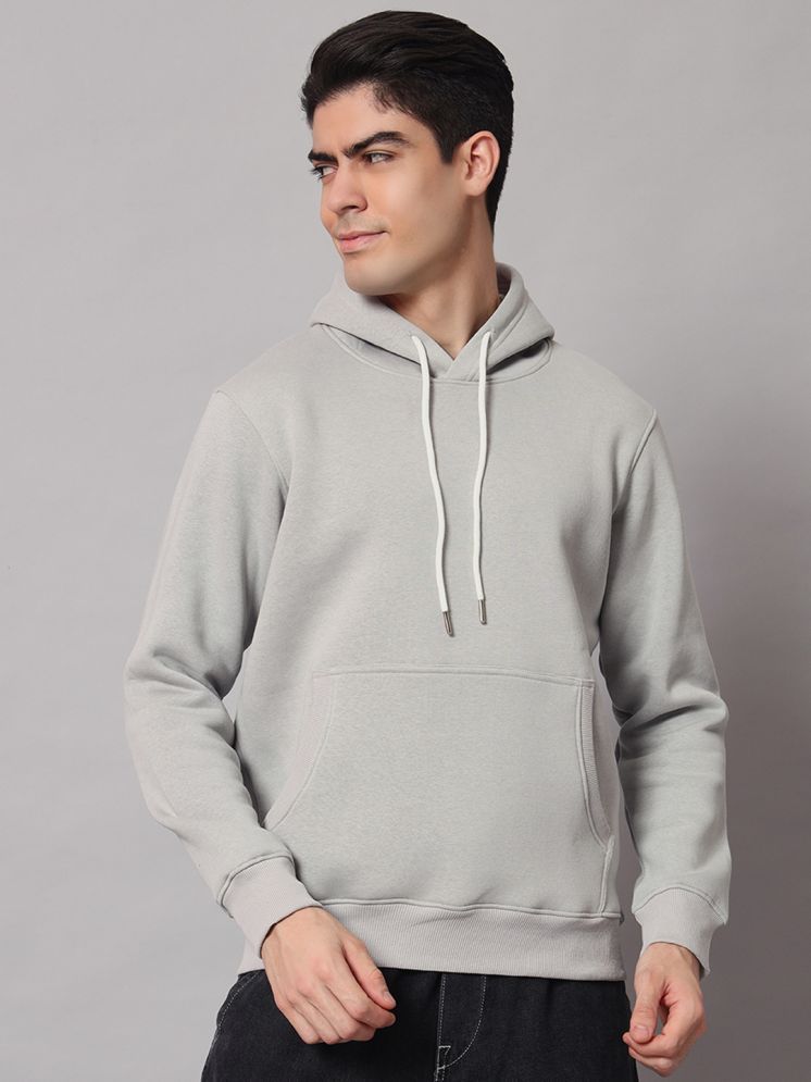     			OBAAN Fleece Hooded Men's Sweatshirt - Grey ( Pack of 1 )